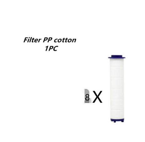 STORAZONE Home Appliances Filter PP cotton8PC Propeller Driven Shower Head With Stop Button And Cotton Filter Turbocharged High Pressure Handheld Shower Nozzle