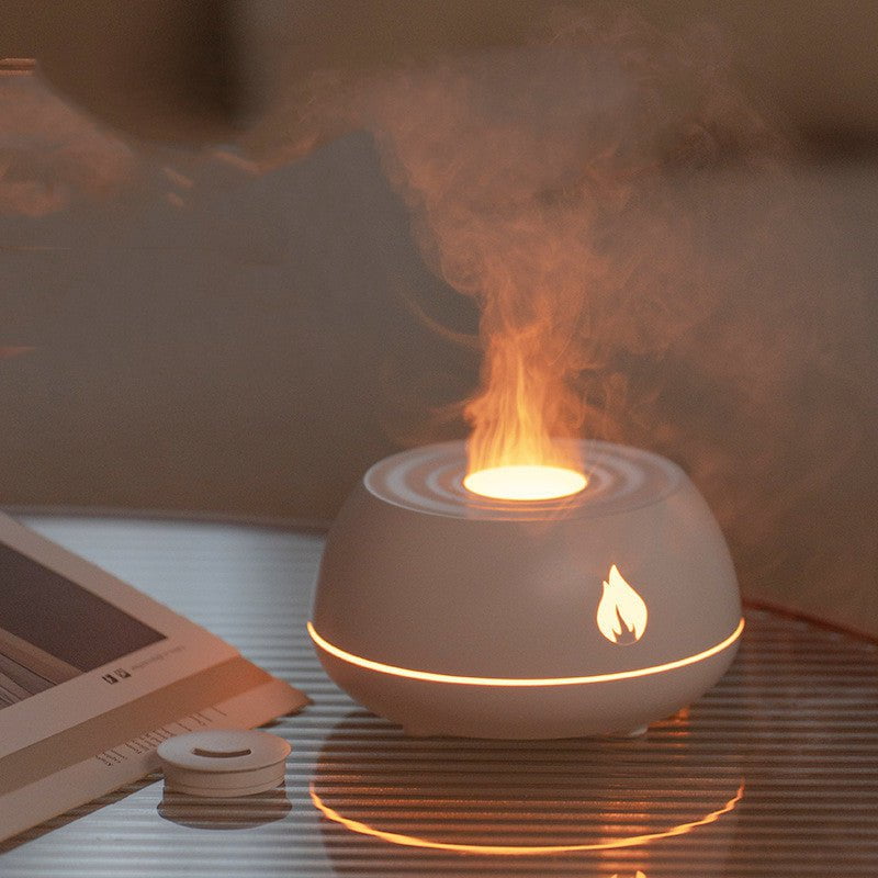 STORAZONE Home Appliances Flame Humidifier Aromatherapy Diffuser 7 Colors Light Home Air Humidifier 130ML USB Room Fragrance Essential Oil Diffuser