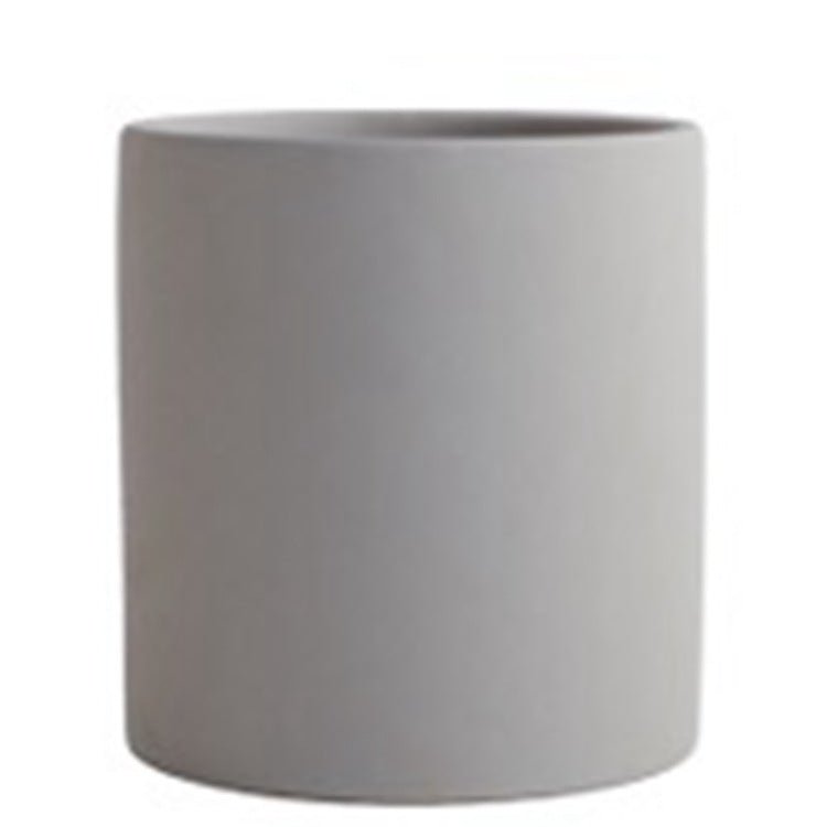 STORAZONE Home Appliances Grey / 13X13X13 Nordic Industrial Style Colorful Ceramic Flowerpot Succulent Planter Green Plants Cylindrical Shape Flower Pot With Hole Tray