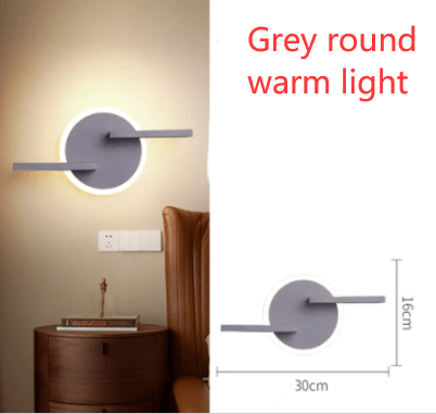 STORAZONE Home Appliances Grey round warm light Minimalist art living room wall decoration lamps