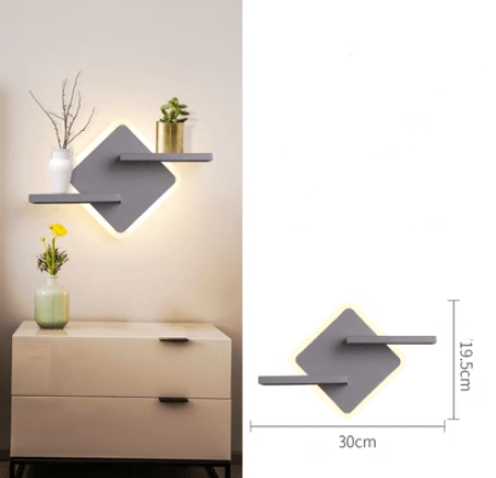 STORAZONE Home Appliances Grey square Minimalist art living room wall decoration lamps