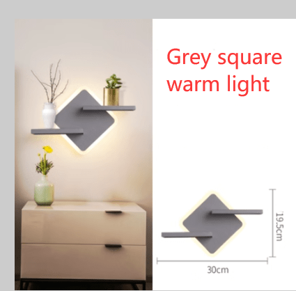 STORAZONE Home Appliances Grey square warm light Minimalist art living room wall decoration lamps