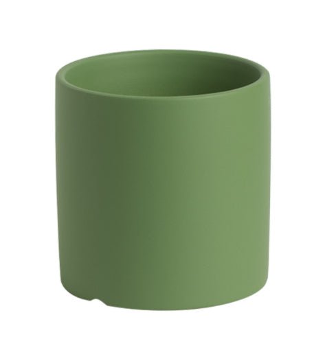 STORAZONE Home Appliances Light Green / 20x20x20 Nordic Industrial Style Colorful Ceramic Flowerpot Succulent Planter Green Plants Cylindrical Shape Flower Pot With Hole Tray