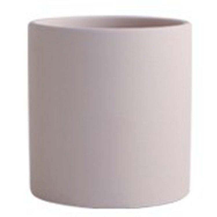 STORAZONE Home Appliances Light pink / 13X13X13 Nordic Industrial Style Colorful Ceramic Flowerpot Succulent Planter Green Plants Cylindrical Shape Flower Pot With Hole Tray