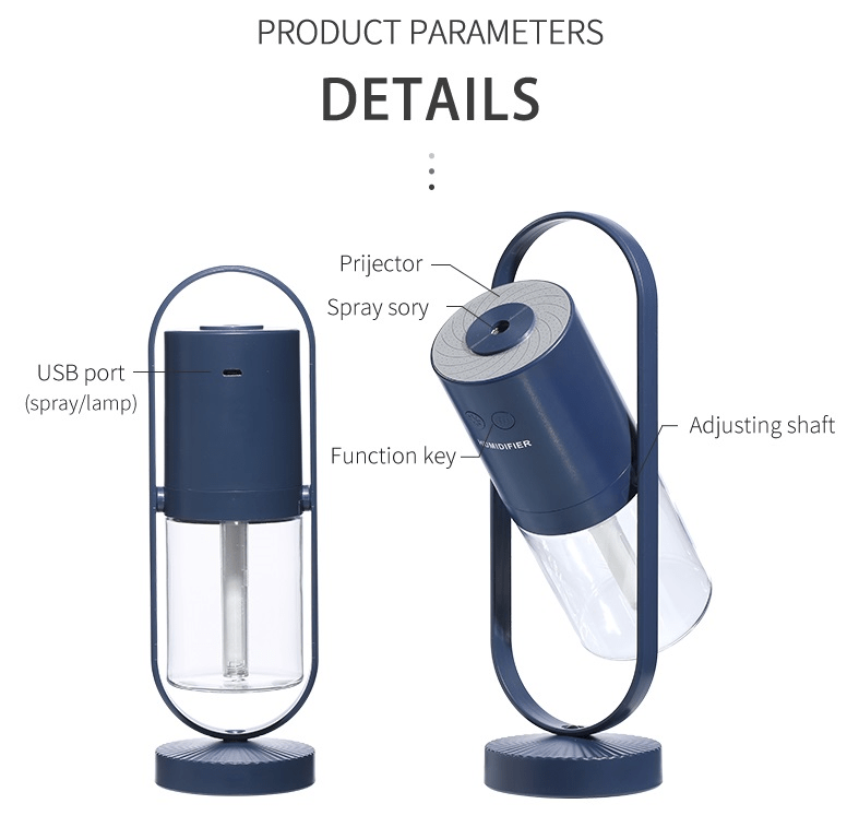 STORAZONE Home Appliances Magic Shadow USB Air Humidifier For Home With Projection Night Lights Ultrasonic Car Mist Maker Mini Office Air Purifier