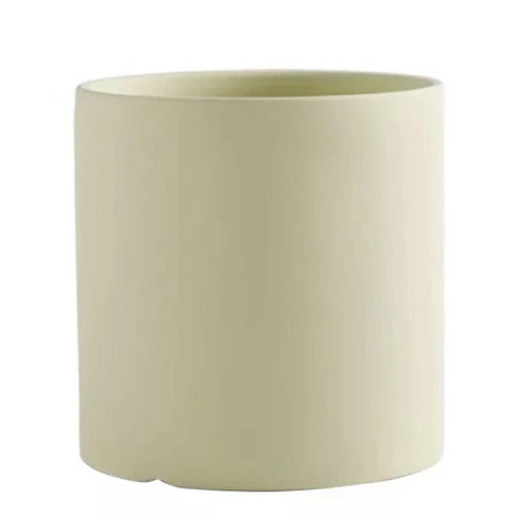 STORAZONE Home Appliances Matcha green / 13X13X13 Nordic Industrial Style Colorful Ceramic Flowerpot Succulent Planter Green Plants Cylindrical Shape Flower Pot With Hole Tray