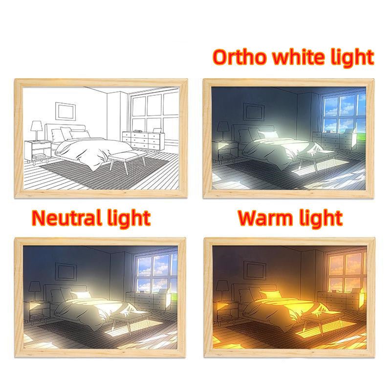 STORAZONE Home Appliances Outside Window / 24.5x18.5CM / USB Illuminated Picture LED Decorative Light Painting Bedside Picture Style Creative Modern Simulate Sunshine Drawing Night Light Gift