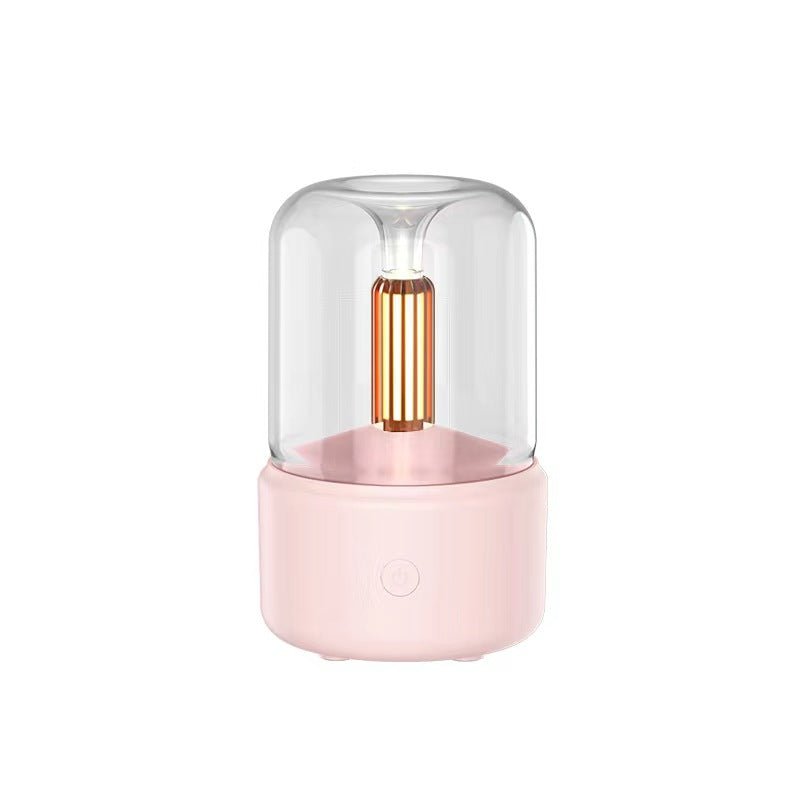 STORAZONE Home Appliances Pink / USB Atmosphere Light Humidifier Candlelight Aroma Diffuser Portable 120ml Electric USB Air Humidifier Cool Mist Maker Fogger 8-12 Hours With LED Night Light