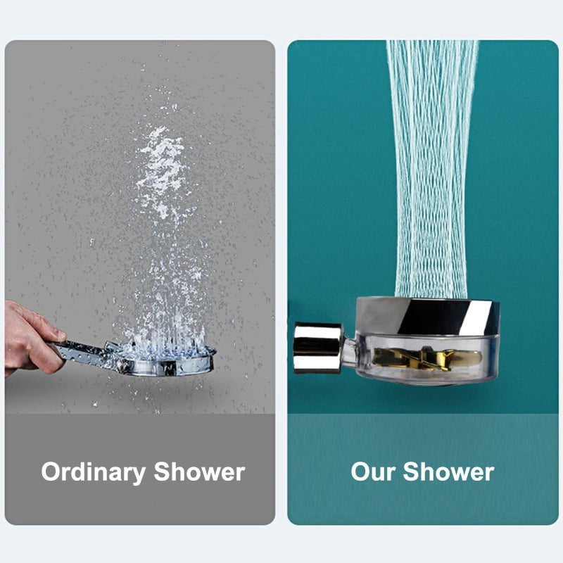 STORAZONE Home Appliances Propeller Driven Shower Head With Stop Button And Cotton Filter Turbocharged High Pressure Handheld Shower Nozzle