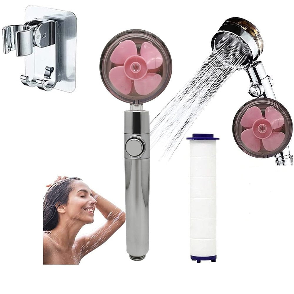 STORAZONE Home Appliances Propeller Driven Shower Head With Stop Button And Cotton Filter Turbocharged High Pressure Handheld Shower Nozzle