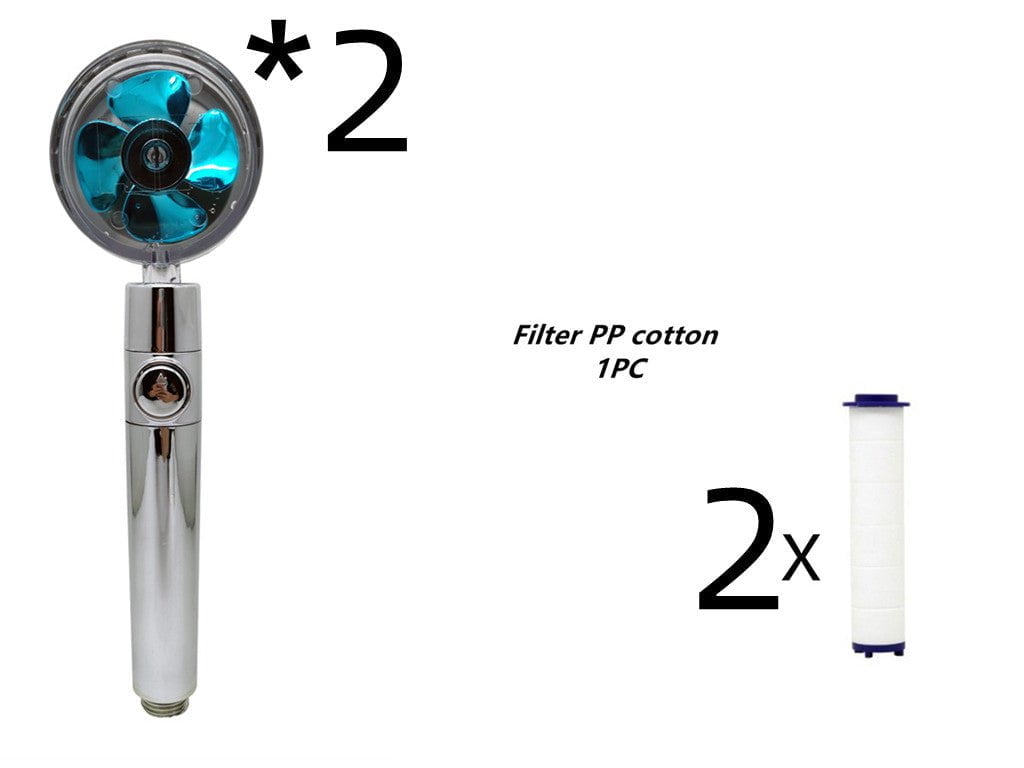 STORAZONE Home Appliances Propeller Driven Shower Head With Stop Button And Cotton Filter Turbocharged High Pressure Handheld Shower Nozzle