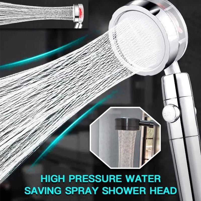 STORAZONE Home Appliances Propeller Driven Shower Head With Stop Button And Cotton Filter Turbocharged High Pressure Handheld Shower Nozzle