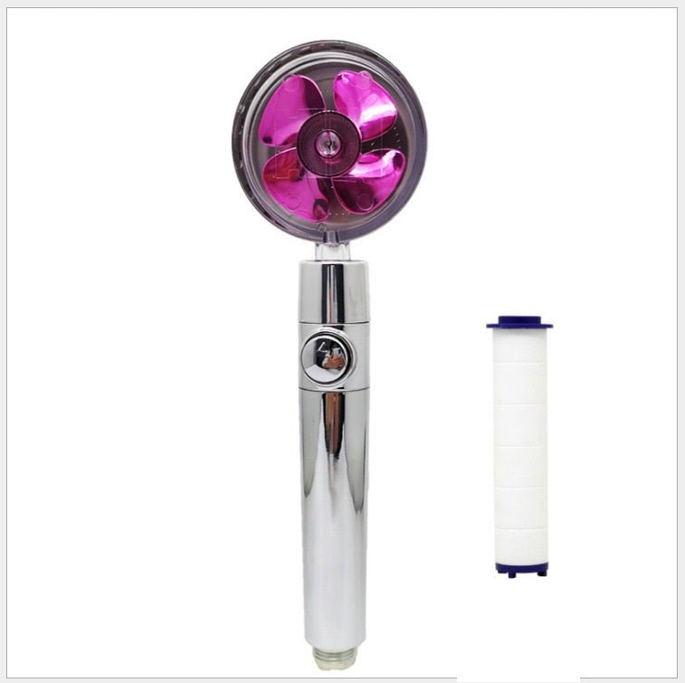 STORAZONE Home Appliances Purple with 1PC PP cotton Propeller Driven Shower Head With Stop Button And Cotton Filter Turbocharged High Pressure Handheld Shower Nozzle
