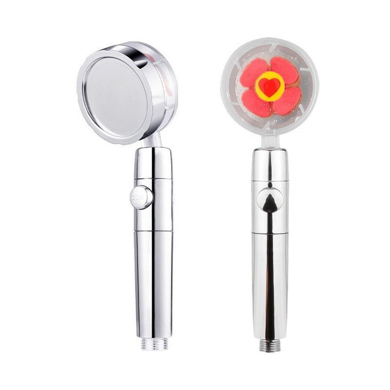 STORAZONE Home Appliances Red1 Straight Propeller Driven Shower Head With Stop Button And Cotton Filter Turbocharged High Pressure Handheld Shower Nozzle