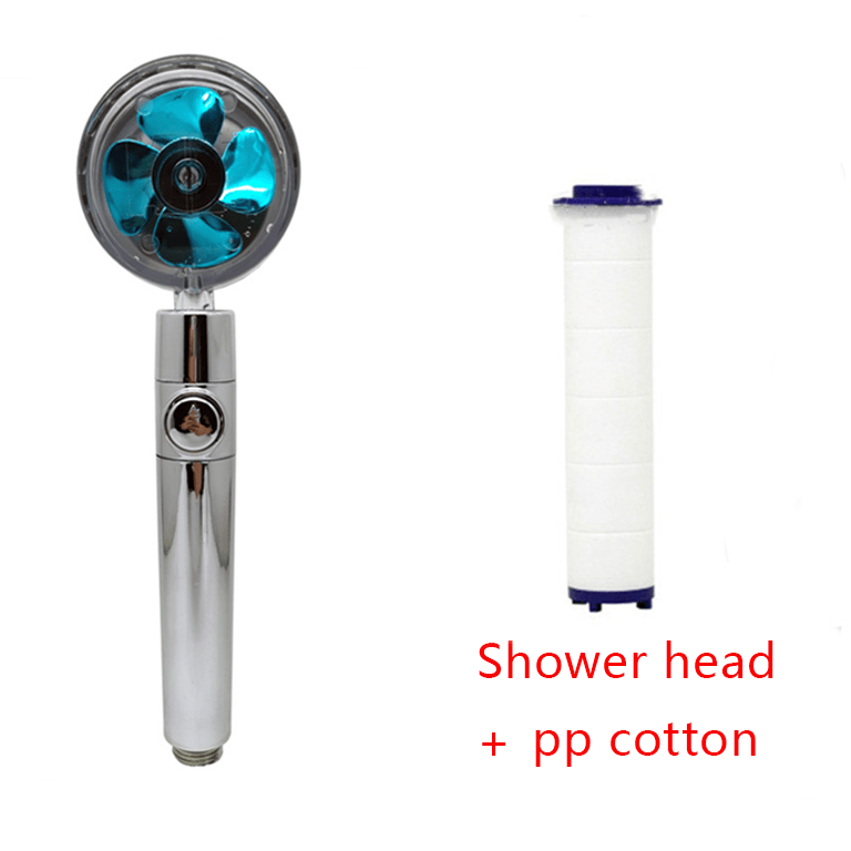 STORAZONE Home Appliances Set4 Shower Head Water Saving Flow 360 Degrees Rotating With Small Fan ABS Rain High Pressure Spray Nozzle Bathroom Accessories