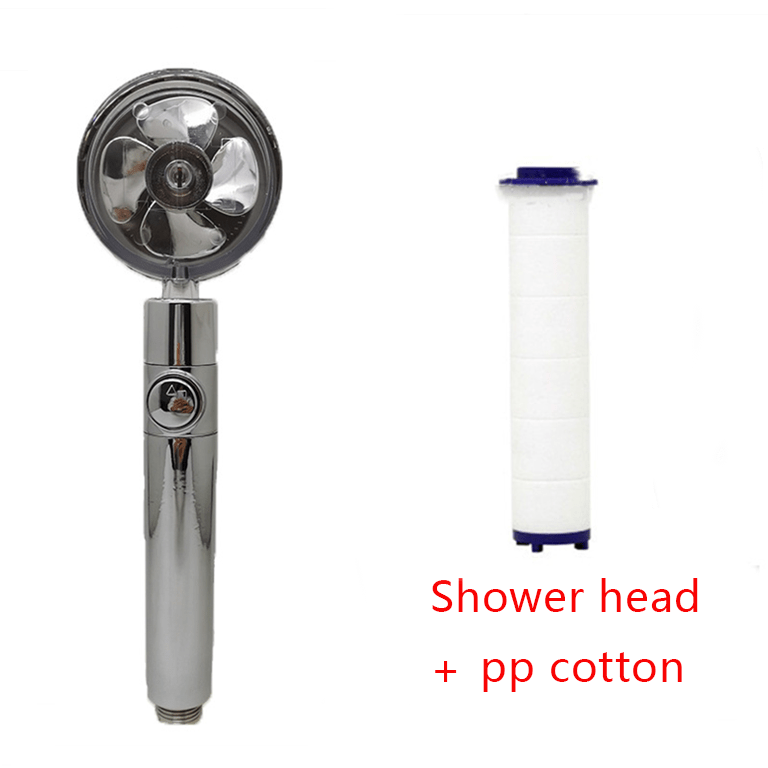 STORAZONE Home Appliances Set5 Shower Head Water Saving Flow 360 Degrees Rotating With Small Fan ABS Rain High Pressure Spray Nozzle Bathroom Accessories