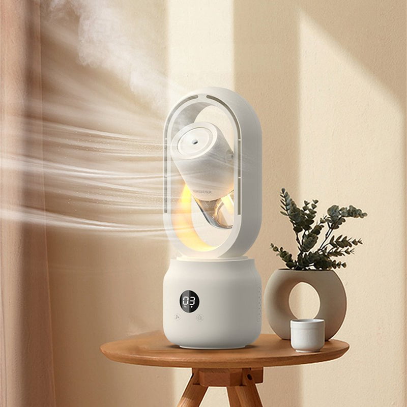 STORAZONE Home Appliances Summer Water Cooled Spray Mist Electric Fan USB Rechargeable Portable Wireless Air Humidifier Bladeless Ventilator Table Fan