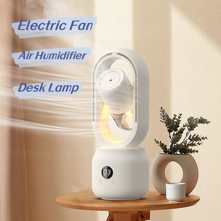 STORAZONE Home Appliances Summer Water Cooled Spray Mist Electric Fan USB Rechargeable Portable Wireless Air Humidifier Bladeless Ventilator Table Fan