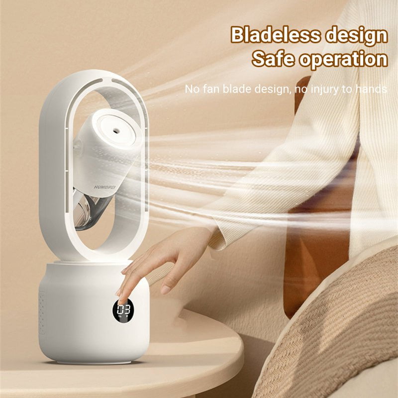 STORAZONE Home Appliances Summer Water Cooled Spray Mist Electric Fan USB Rechargeable Portable Wireless Air Humidifier Bladeless Ventilator Table Fan