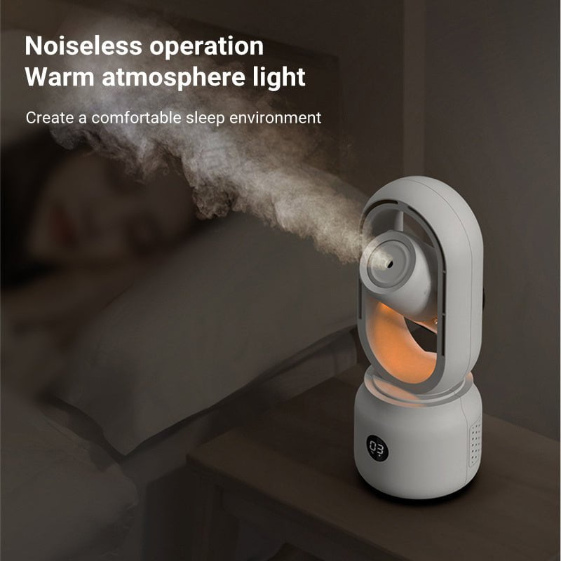 STORAZONE Home Appliances Summer Water Cooled Spray Mist Electric Fan USB Rechargeable Portable Wireless Air Humidifier Bladeless Ventilator Table Fan