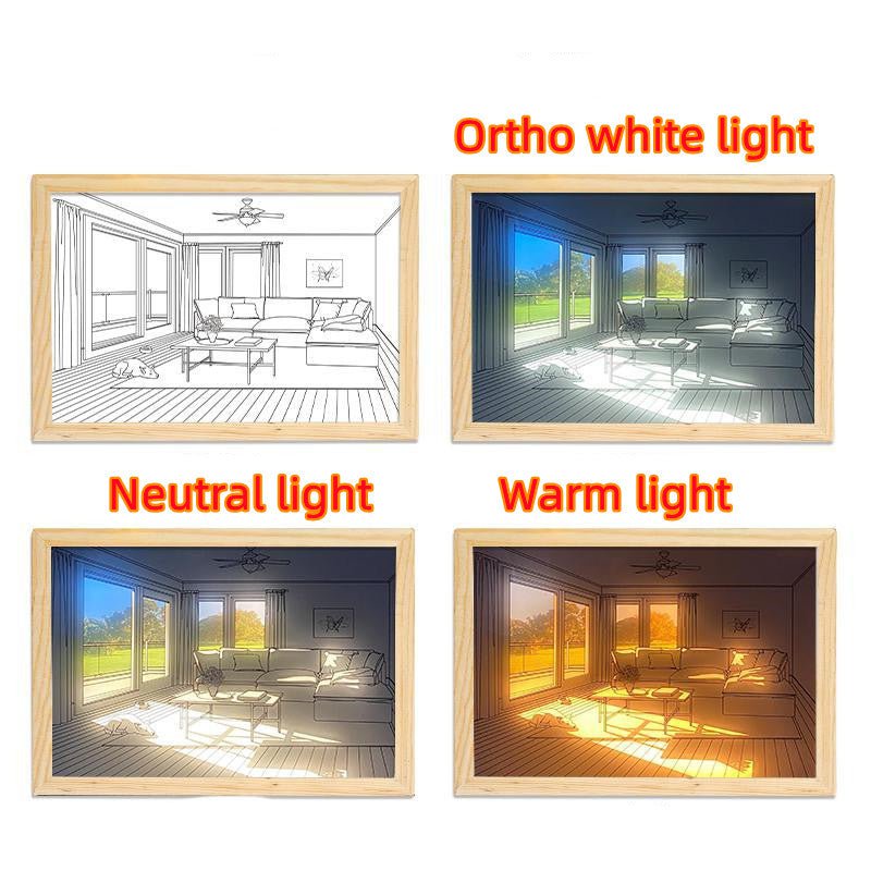 STORAZONE Home Appliances Sunbathing dog / 24.5x18.5CM / USB Illuminated Picture LED Decorative Light Painting Bedside Picture Style Creative Modern Simulate Sunshine Drawing Night Light Gift