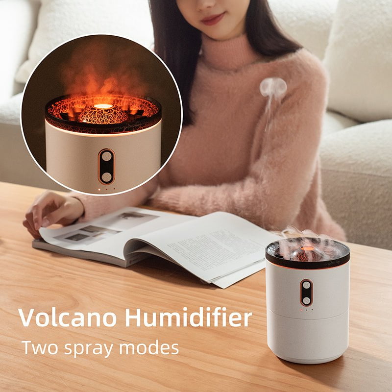 STORAZONE Home Appliances Volcanic edition / USB Volcanic Flame Aroma Essential Oil Diffuser USB Portable Jellyfish Air Humidifier Night Light Lamp Fragrance Humidifier