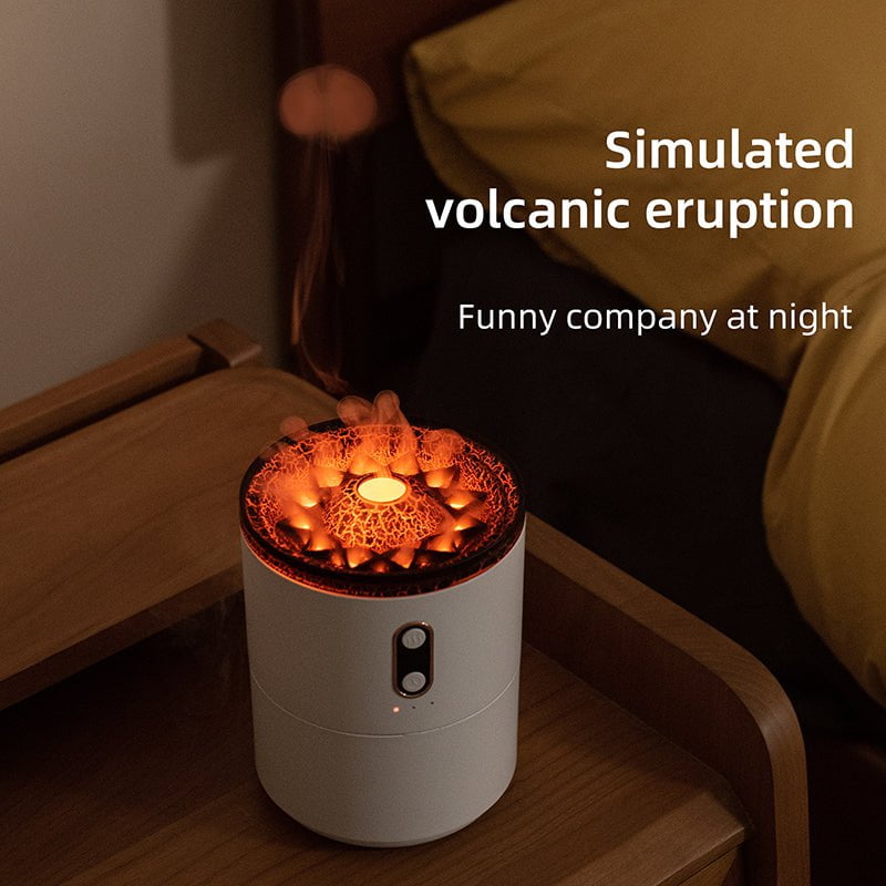 STORAZONE Home Appliances Volcanic edition / USB Volcanic Flame Aroma Essential Oil Diffuser USB Portable Jellyfish Air Humidifier Night Light Lamp Fragrance Humidifier