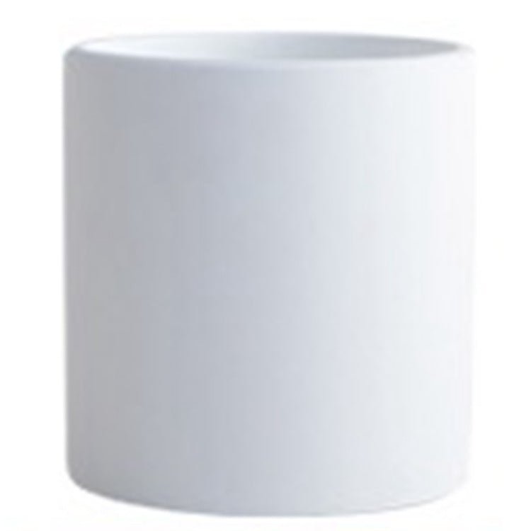 STORAZONE Home Appliances White / 13X13X13 Nordic Industrial Style Colorful Ceramic Flowerpot Succulent Planter Green Plants Cylindrical Shape Flower Pot With Hole Tray