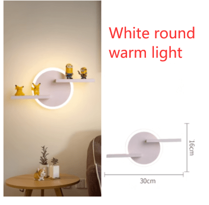 STORAZONE Home Appliances White round warm light Minimalist art living room wall decoration lamps