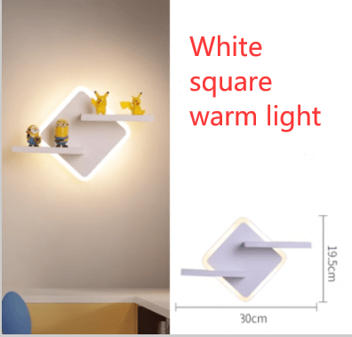 STORAZONE Home Appliances White square warm light Minimalist art living room wall decoration lamps