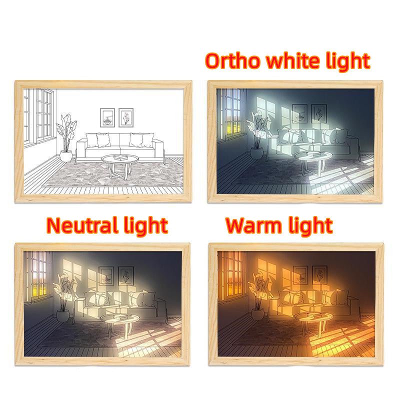 STORAZONE Home Appliances Window / 24.5x18.5CM / USB Illuminated Picture LED Decorative Light Painting Bedside Picture Style Creative Modern Simulate Sunshine Drawing Night Light Gift