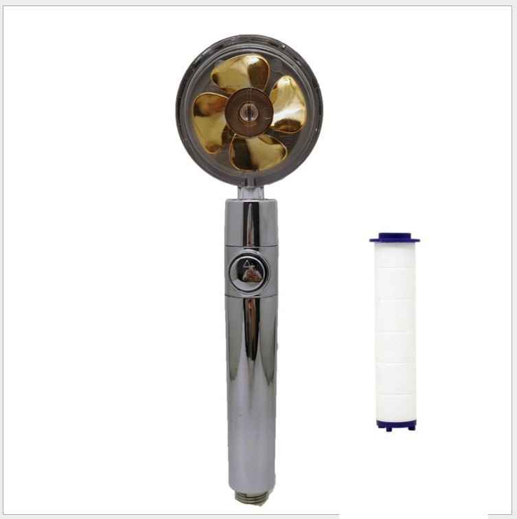 STORAZONE Home Appliances Yellow with 1PC PP cotton Propeller Driven Shower Head With Stop Button And Cotton Filter Turbocharged High Pressure Handheld Shower Nozzle