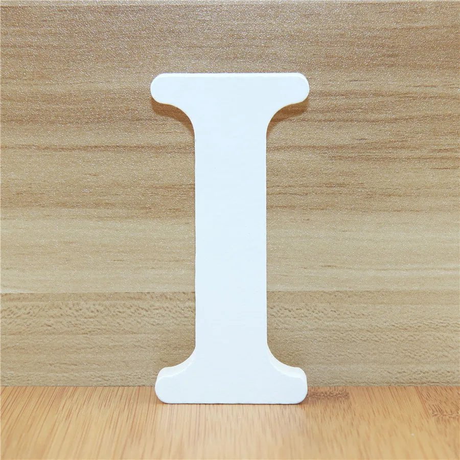 Storazone I / 10cm 1pc 10CM Wood Wooden Letters White Alphabet Wedding Birthday Party Diy Home Decorations Personalised Name Design 3.94 Inches