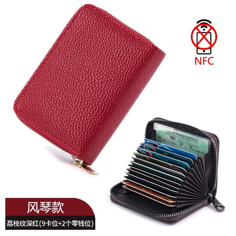 Storazone i 11 Detents Cards Holders Men's Wallet Women'sCredit Card Holder RFID Blocking Zipper Money Pouch Card Protect Case Pocket Purse