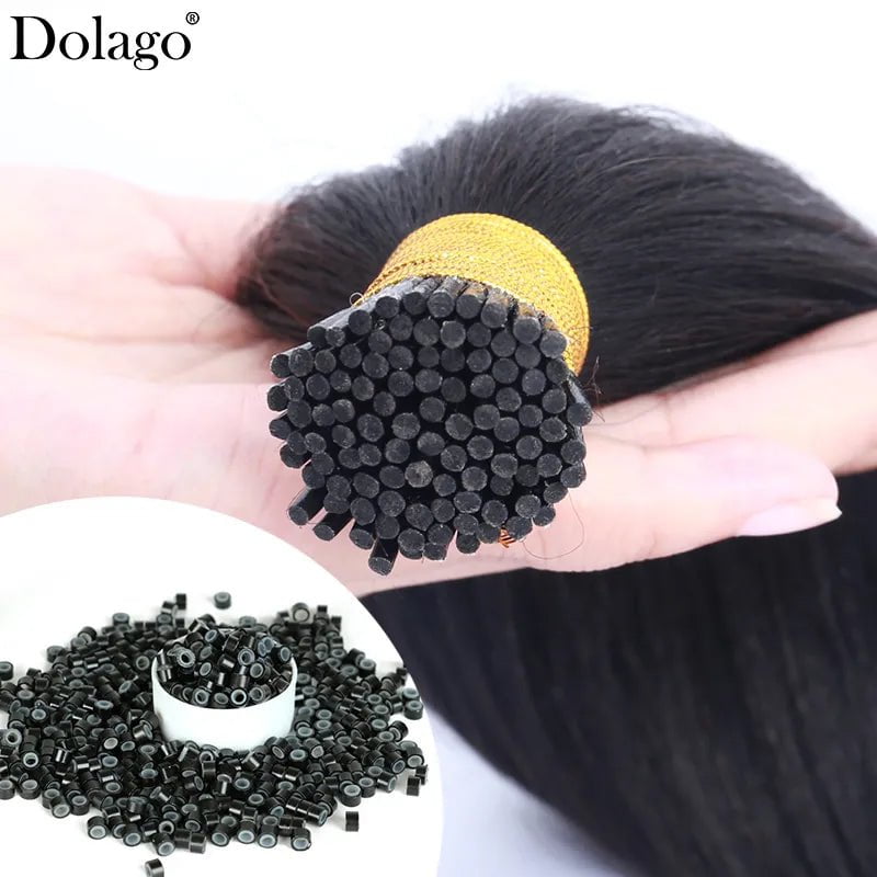 Storazone I Tips Microlinks / 8inches / 100grams 3C 4A Afro Kinky Curly I Tip Microlinks Human Hair Extensions Mongolian Virgin F Tips Hair Extensions Bulk Hair Black For Women