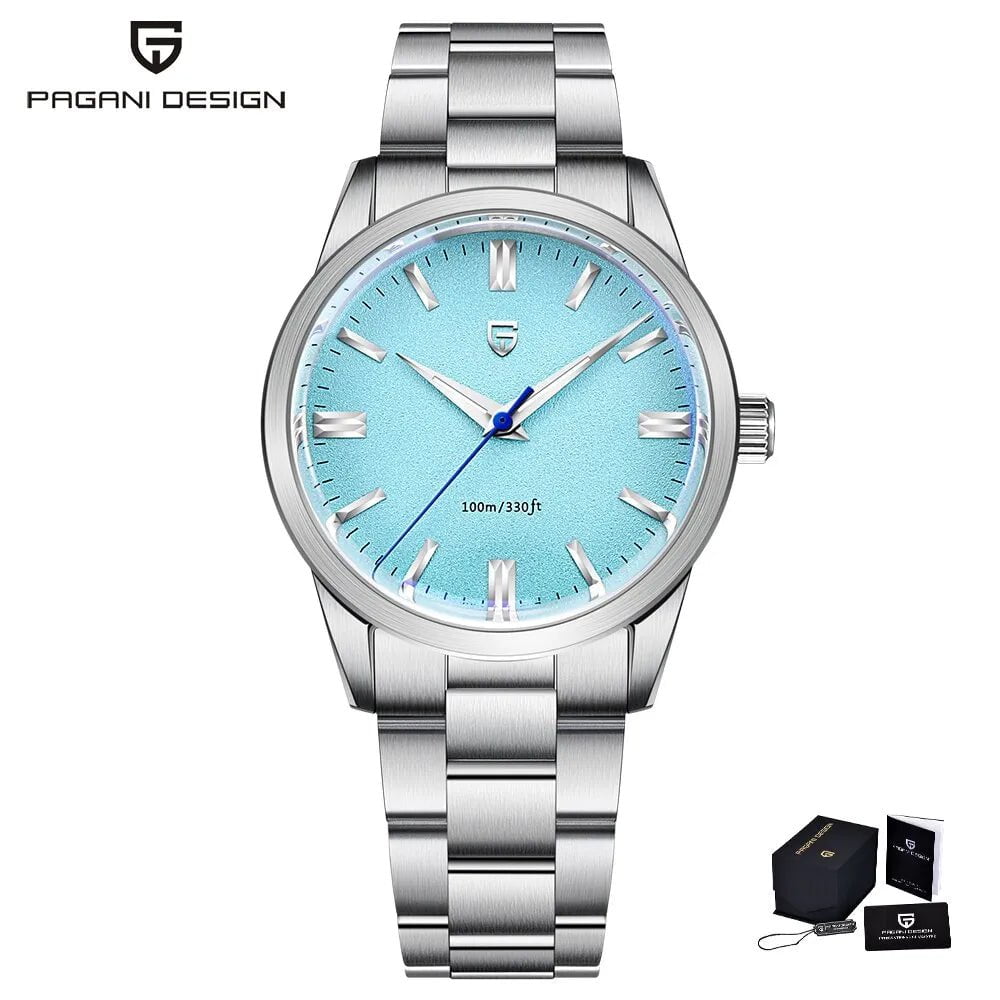 Storazone IceBlue PAGANI DESIGN 2023 New 38mm Men's Quartz Watches Stainless Steel AR Coating Sapphire VH31 Business Sports Watches Watch for Men