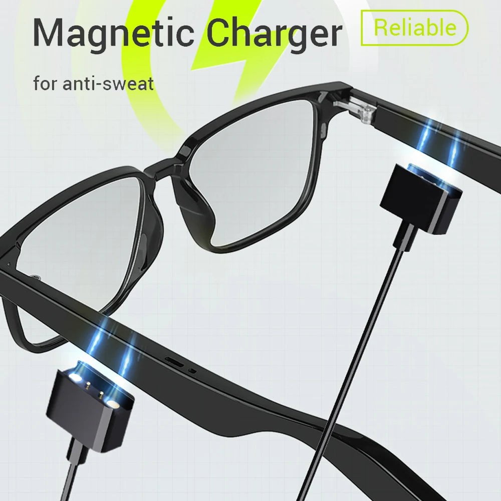 Storazone Intelligent Bluetooth GlassesKX32 Magnetic Absorption Charging Polarized Night Vision Lens Anti Blue Light Wireless Earphones