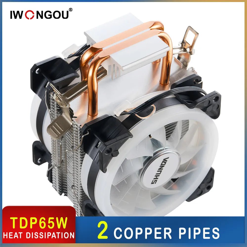 Storazone IWONGOU am4 processor cooler lga1700 2 Heat Pipes air cooler x99 intel LGA2011 1151 1155 1200 AMD AM3 AM4 ryzen processor cooler