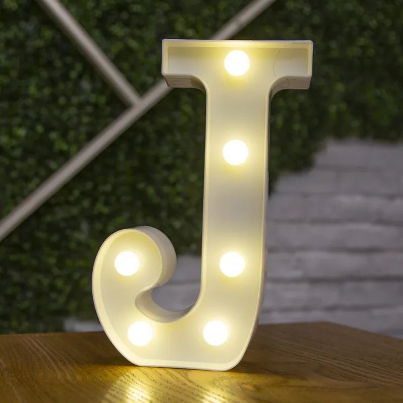 Storazone J / 22cm Luxury Alphabet Letter LED Lights Luminous Number Lamp  Battery Night Light for Home Wedding Birthday Christmas Party Decoration