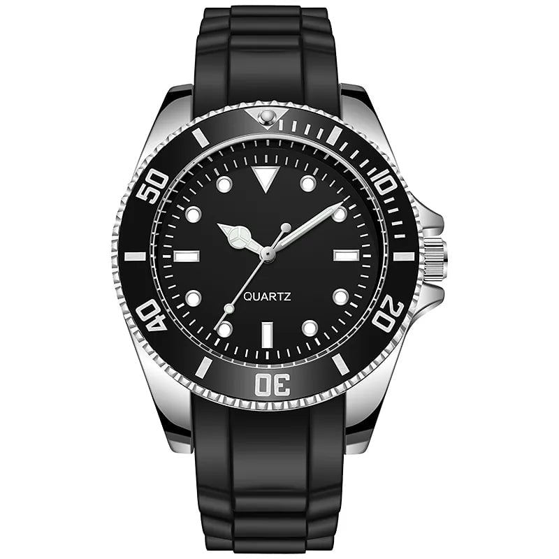 Storazone Japan Movement No Logo 40mm Rotating Bezel Rubber Strap Quartz Analog