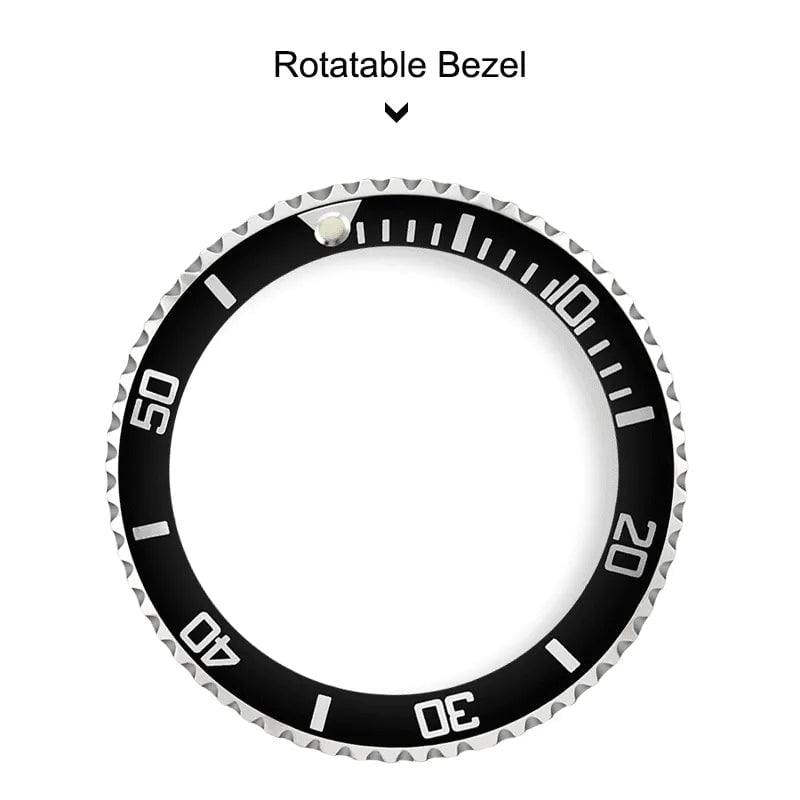 Storazone Japan Movement No Logo 40mm Rotating Bezel Rubber Strap Quartz Analog