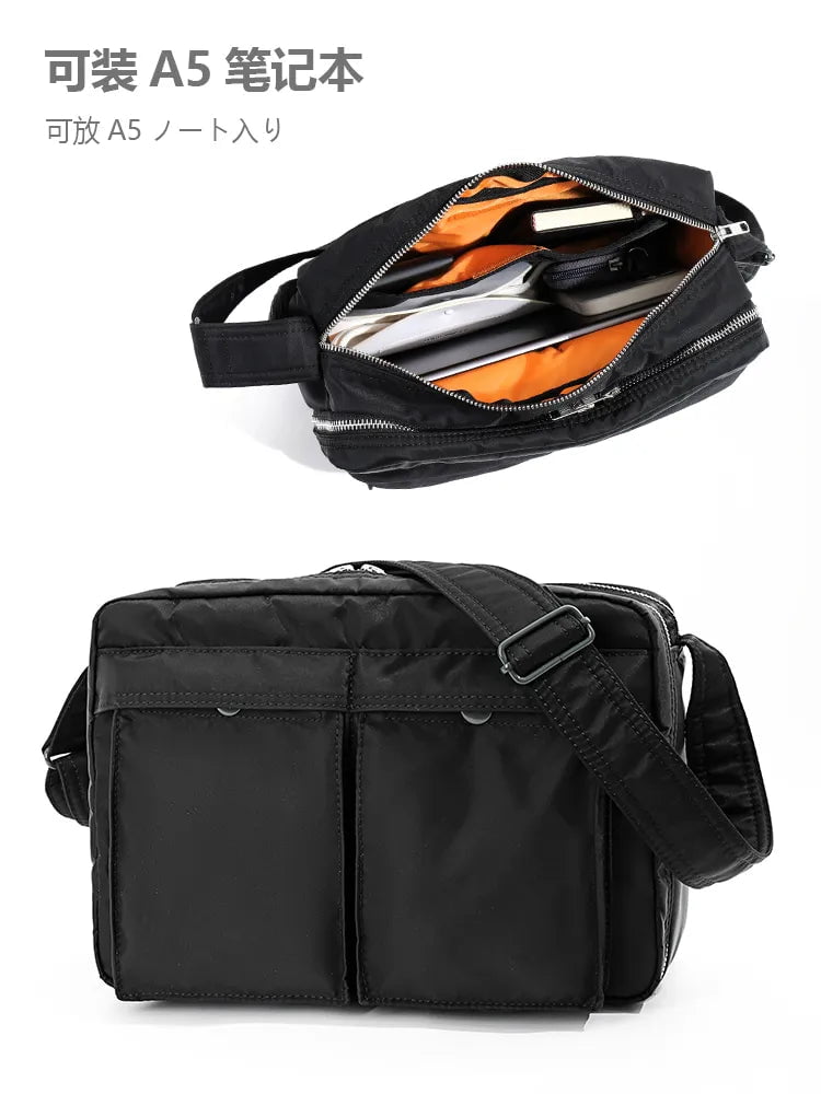 Storazone Japanese Style Fashion Messenger Bag Nylon Cloth Men Single Shoulder Bag Waterproof Cross body Bag Casual Men Handbag Chest Bag