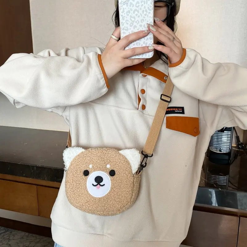 Storazone Japanese Style Kawaii Bag Women Cartoon Plush Shoulder Bag for Women New Crossbody Bag Small Phone Purse Bolsa Feminina