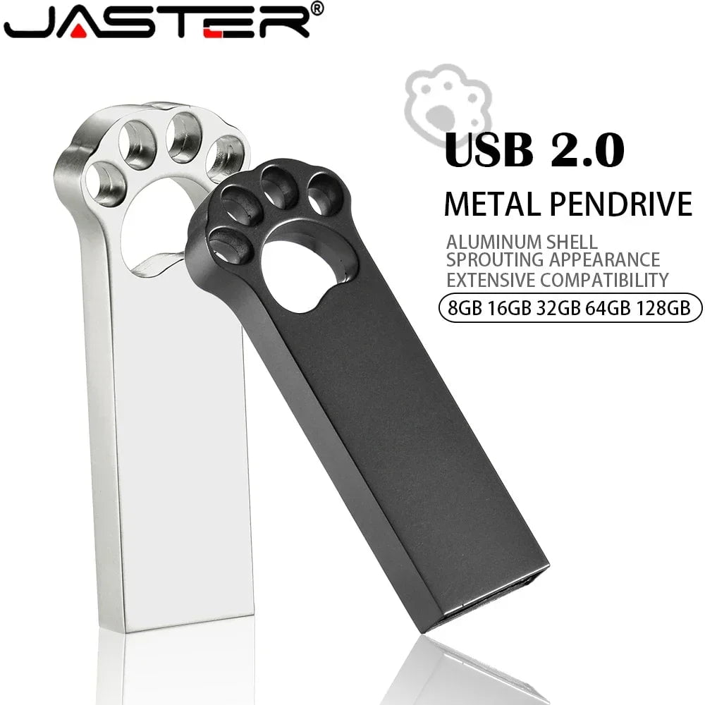 Storazone JASTER Metal cat claw USB 2.0 Flash Drive 64GB 32GB High speed Pen drive 16GB Memory stick Free custom logo Creative gift U disk