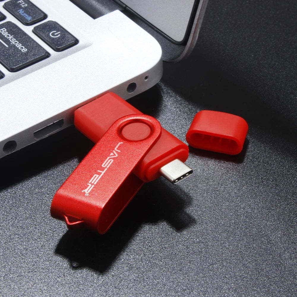 Storazone JASTER Red Rotatable USB Flash Drive 128GB Free Custom Logo 2.0TYPE-C USB Stick 64GB 32GB 16GB 8GB Creative Gift Pen Drive 4GB