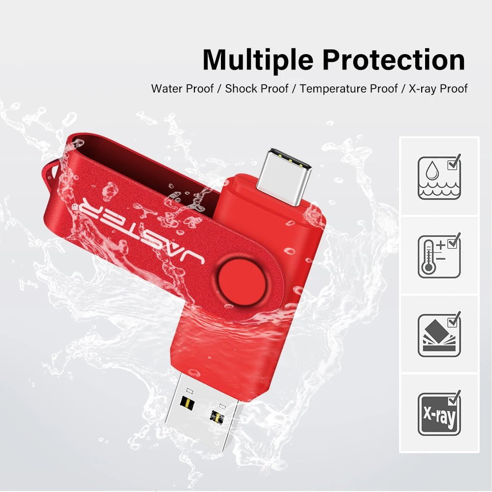 Storazone JASTER Red Rotatable USB Flash Drive 128GB Free Custom Logo 2.0TYPE-C USB Stick 64GB 32GB 16GB 8GB Creative Gift Pen Drive 4GB