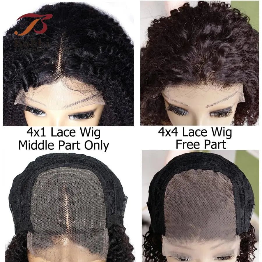 Storazone Jerry Curly Lace Front Wig Human Hair Wigs Natural Color Free Middle Part Transparent Lace Closure Wigs for Women BOBBI