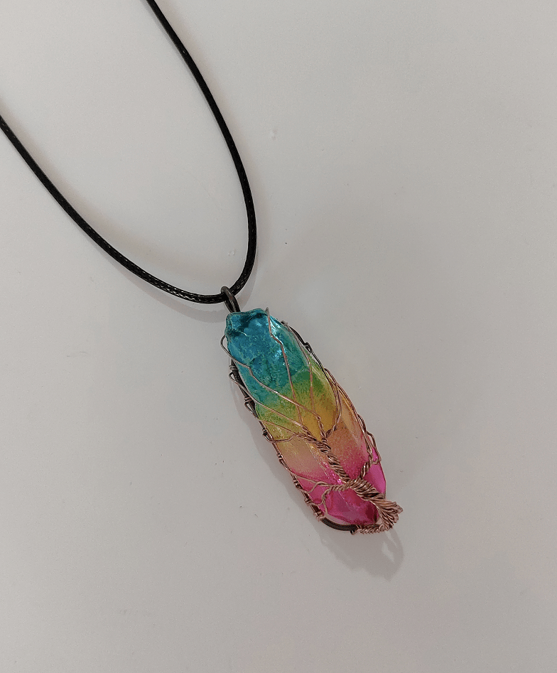 STORAZONE Jewerly Colorful / 10PCS Hot Selling Stone Crystal Pillar Tree Of Life Pendant In Europe And America