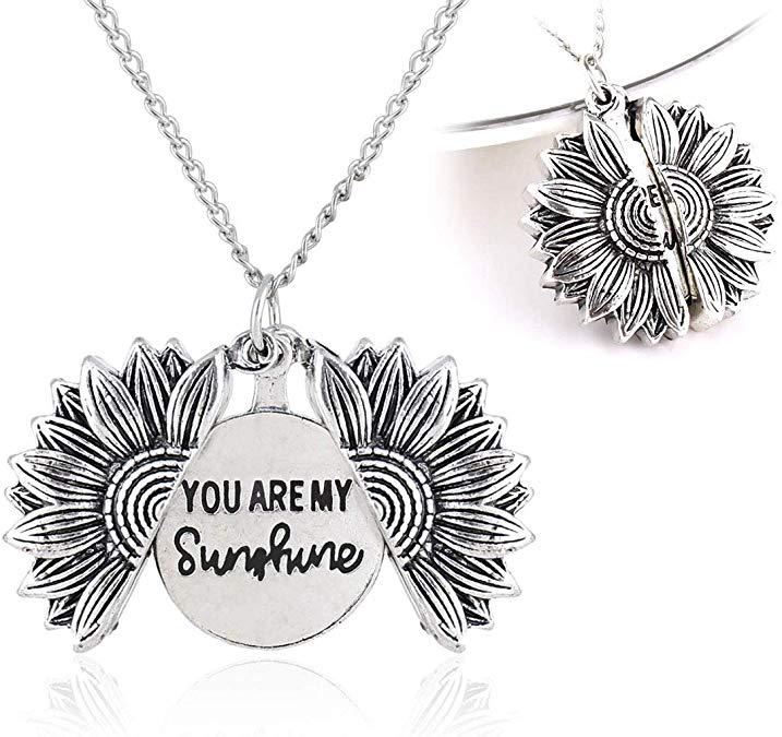 STORAZONE Jewerly White / 1PCS You Are My Sunshine Sunflower Necklace Women Men