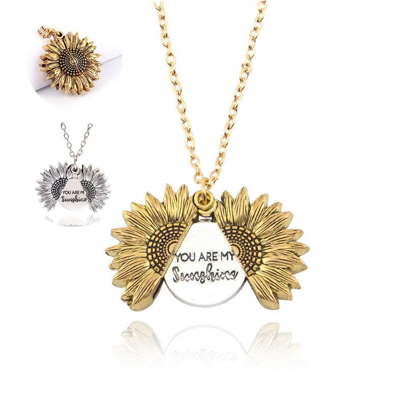 STORAZONE Jewerly You Are My Sunshine Sunflower Necklace Women Men